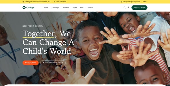 KidHope - Charity & Non-Profit WordPress Theme