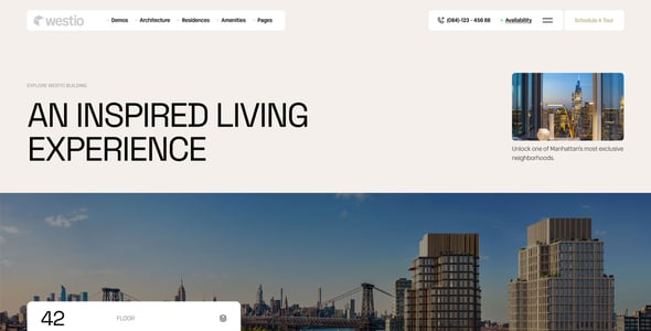 Westio – Real Estate & Apartment Landing Page WordPress Theme