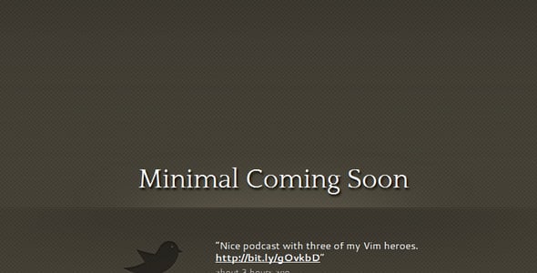 Minimal Coming Soon