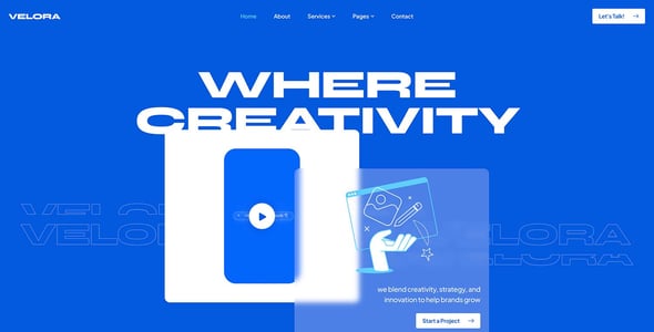 Velora - Creative Agency & Portfolio Elementor Template Kit