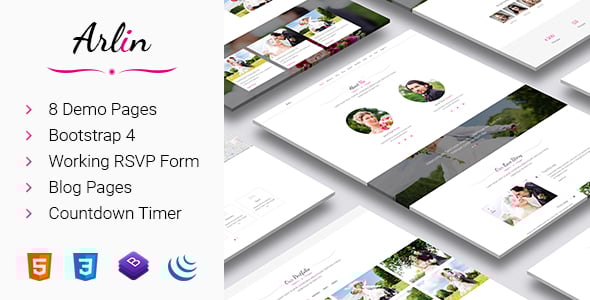 Arlin – Responsive HTML5 Wedding Template