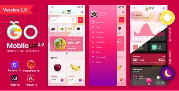 GoMobileUX Multipurpose HTML Template - Bootstrap 5 Mobile ecommerce shop
