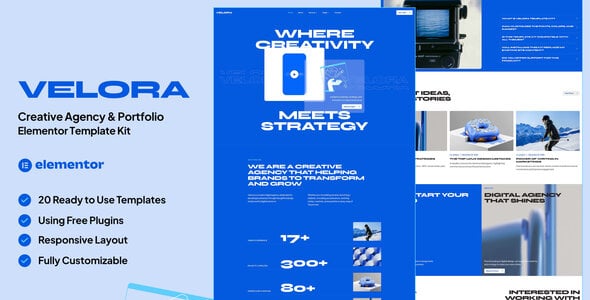 Velora - Creative Agency & Portfolio Elementor Template Kit