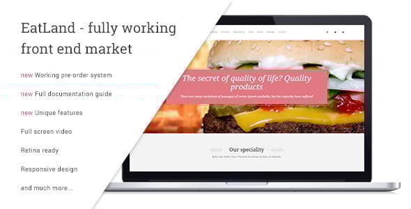 EatLand - eCommerce and Delivery Landing Page