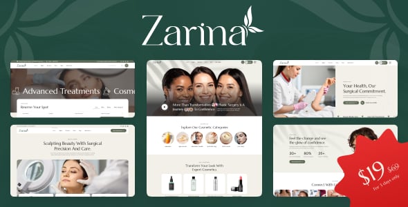 Zarina - Cosmetic and Plastic Surgery WordPress Theme