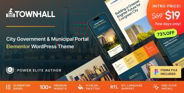 Town Hall - Municipal Portal & Local City Government WordPress Theme