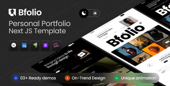 Bfolio – Minimal Resume & Personal Portfolio NextJs Template