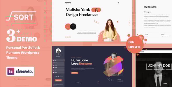 Squareroot - WordPress Resume Theme