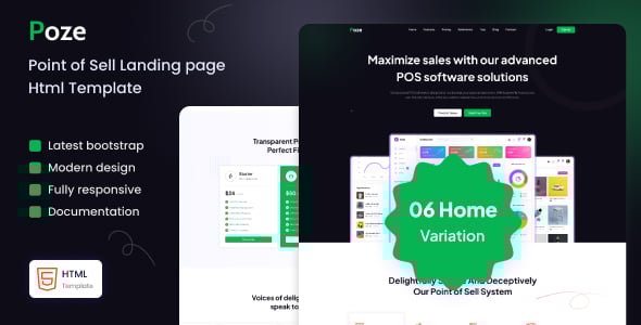 Poze - Point of Sale (POS) Landing Page HTML Template