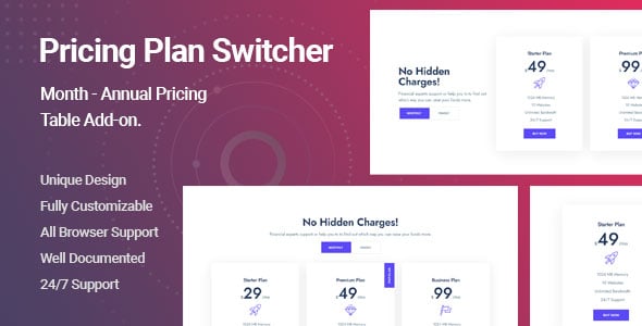 Pricing Plan Switcher Addon for Elementor