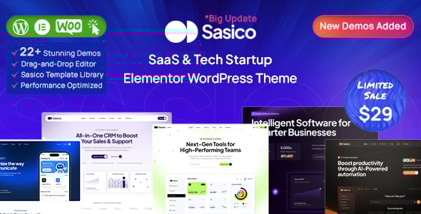 Sasico - SaaS & Tech Startup WordPress Theme