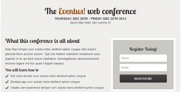 Eventus - Landing Page