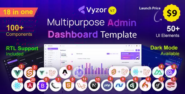 Vyzor – Multipurpose Admin & Dashboard Template