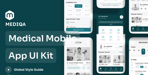 Mediqa- Medical Mobile App UI Kit