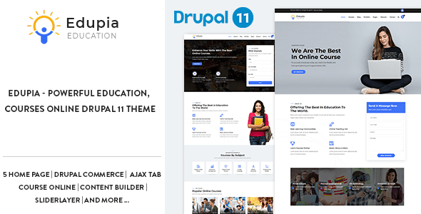 Edupia - Powerful Education, Courses Online Drupal 11 Theme