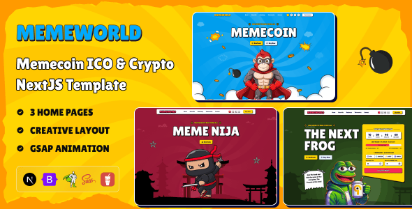 Memeworld - Memecoin ICO & Crypto Next.js Template