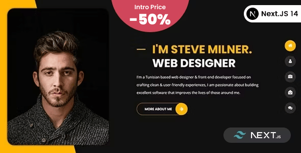 Tunis - Tailwind CSS Personal Portfolio React NextJS Template