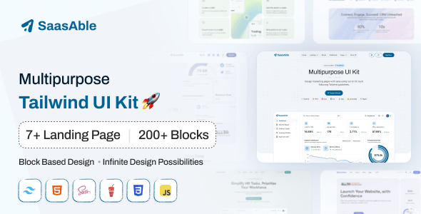 SaasAble - Tailwind Multipurpose UI Kit for Saas, Startup & Agency