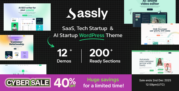 Sassly | SaaS, AI & Tech Startup Theme