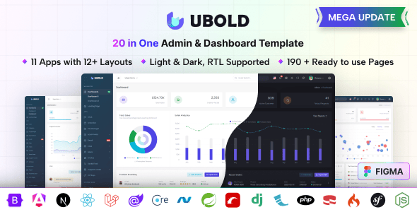 UBold - 20 in One Admin & Dashboard Template