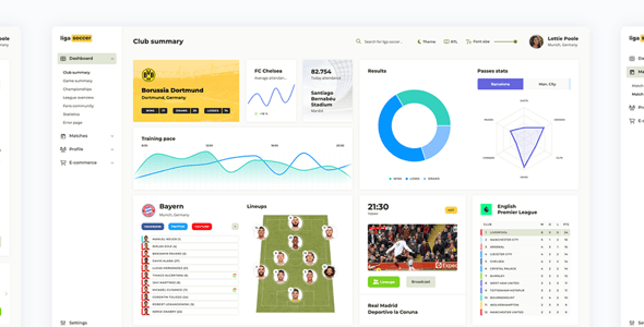 Liga Soccer – React Dashboard Template