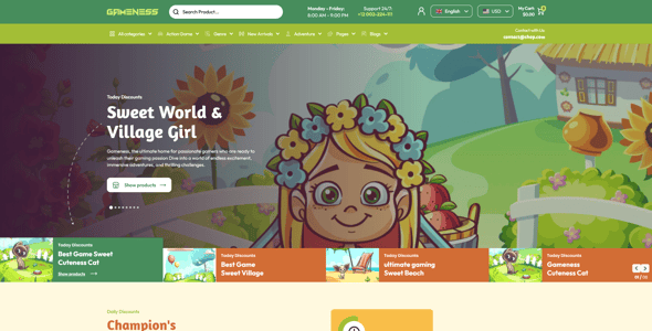 Gameness - Multipurpose Gaming Shopify 2.0 Store