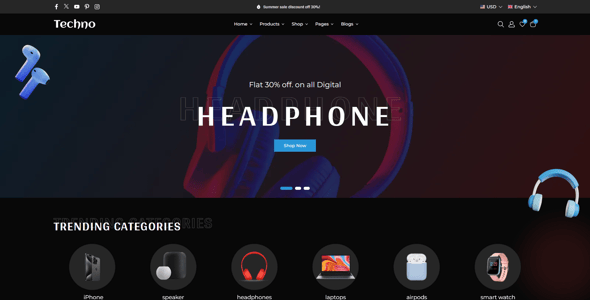 Techno - Electronics & Gadgets Ecommerce Shopify 2.0 Theme