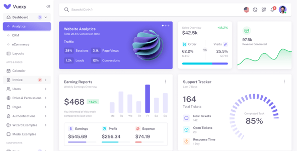Vuexy – Figma Admin Dashboard Builder & UI Kit Template with Atomic Design System