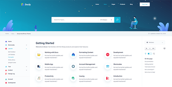 Docly - Documentation And Knowledge Base WordPress Theme with bbPress Helpdesk Forum