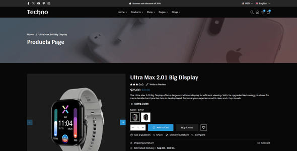 Techno - Electronics & Gadgets Ecommerce Shopify 2.0 Theme