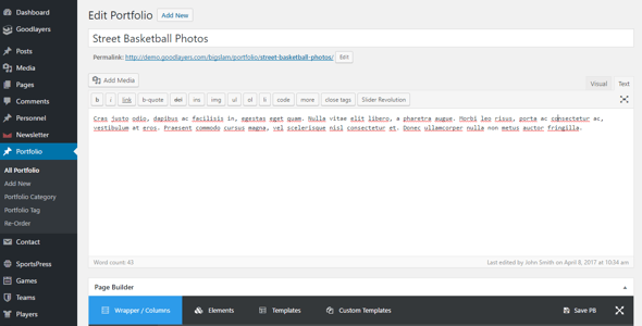 Big Slam Sport Clubs - Soccer WordPress