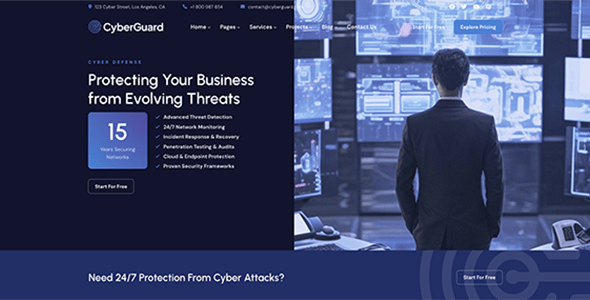 CyberGuard - Cyber Security Services WordPress Theme