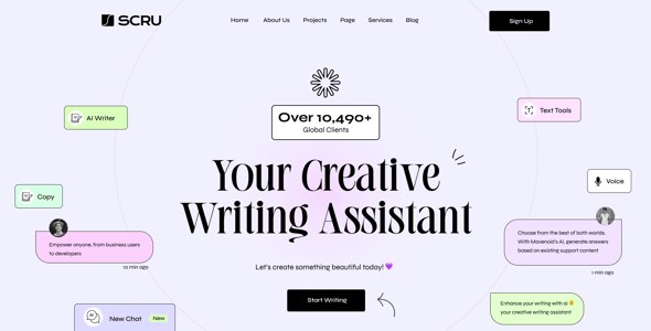 SCRU - Creative SAAS &  Agency Figma Template