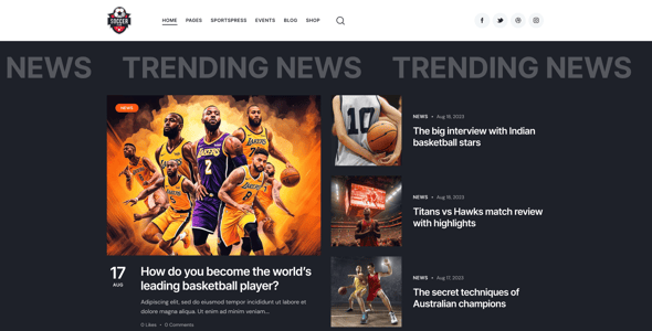 Tornados | Basketball NBA Team WordPress Theme