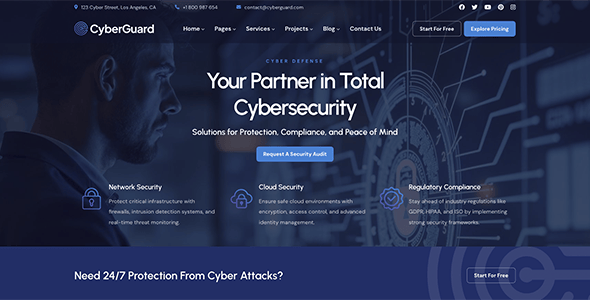 CyberGuard - Cyber Security Services WordPress Theme