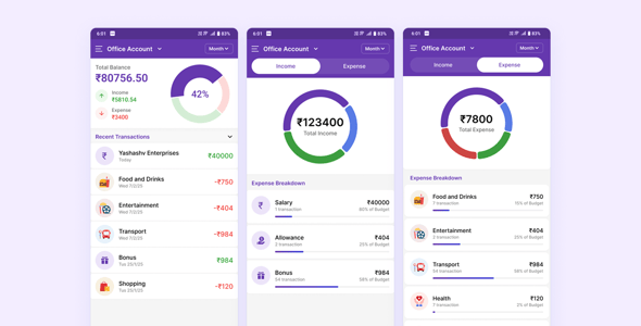 Expenzo - Money Management Figma App UI Template