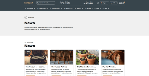 Handyart - Art & Handmade Shop Shopify OS 2.0