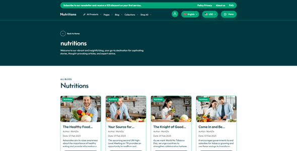 Nutrition - Dietitian & Wellness Shopify 2.0 Theme