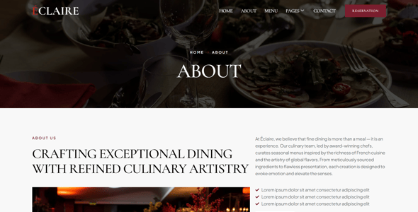 Eclaire - Luxury Restaurant Elementor Template Kit