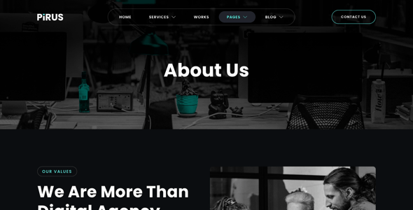 PIRUS – Dark Digital Agency Elementor Template Kit