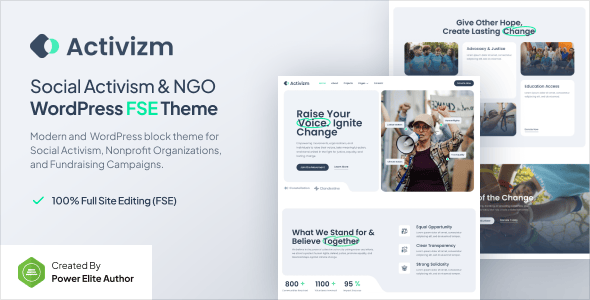 Activizm – Social Activism & NGO Gutenverse FSE WordPress Theme