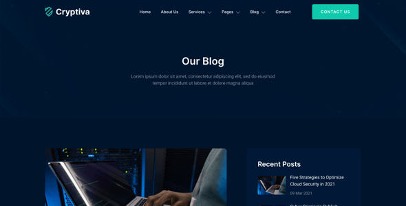 Cryptiva – Cyber Security Services Elementor Template Kit