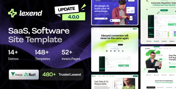 Lexend - Software, SaaS & Startup Vue JS 3, Nuxt JS 4 Template