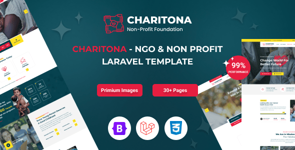 Charitona - Charity & Nonprofit Laravel 12 Template